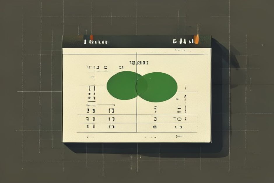 A stark calendar with two dates circled in green, a countdown feel, dark grid, monospace numerals