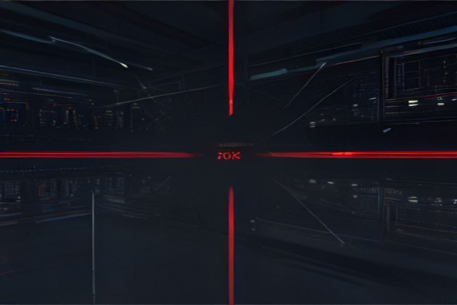 A dark control room with four gauges in a row; the leftmost needle labelled '$/server' swinging up past a red +15% mark, the next labelled 'tok/s' climbing green, a third gauge with a swappable cartridge slot half-ejected (the model hub), and a fourth small gauge with a humanoid-robot icon rising; charcoal background, green news identity with one red and one blue accent