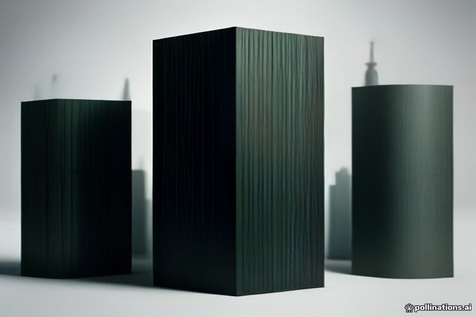 A dark charcoal field in three vertical columns tied by a single green news-identity thread running left to right; left column a tall glass tower labelled with a dollar figure resting on a thin bowing beam stamped with many small repeated contract-paper rectangles, a tiny cash coin at its base dwarfed by the beam; middle column a gavel coming down over a small lattice of agent nodes, one node's tether snapped and reaching past a dashed boundary line, an amber warning accent on the broken tether; right column a server cabinet enclosed inside a solid brick wall with a closed vault door, the code inside glowing safely behind it; IBM Plex Mono figures $518B, $4.59B, 4% set at the top of each column; no logos, no readable brand names
