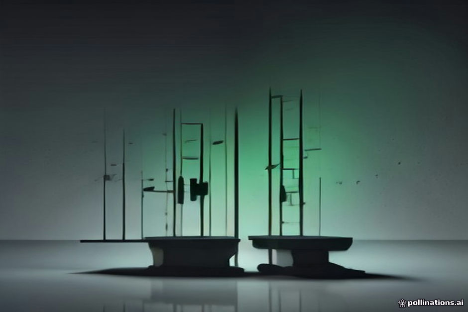 Two rack-scale slabs side by side on a dark charcoal field — one labeled with a Microsoft-silhouette inference chip, one an open lattice rack — with a glowing green meter between them measuring not height but a thin horizontal bar labeled in IBM Plex Mono 'tokens / watt'; one amber accent on the meter needle; no logos