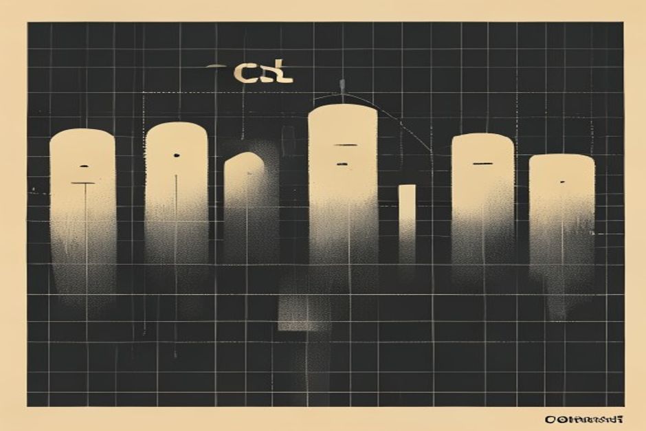 Five signal bars on a dark grid, the tallest ones labeled cost and trust while a dimming IQ curve recedes behind them, cold monochrome