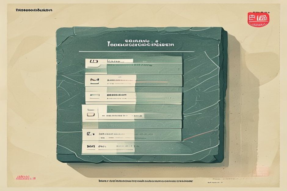 A crisp technical checklist etched on a slate panel, four columns of ticked and un-ticked boxes, a single red line drawn under one row; cool neutral palette, schematic feel