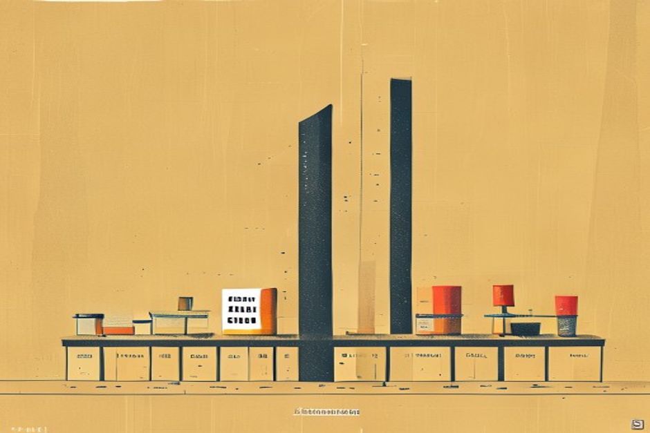 A single towering bar labeled AI dwarfing a row of tiny near-flat bars, a thin dotted line of money failing to reach the small bars below