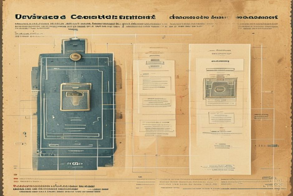 A single master blueprint on the left with a locked version stamp, and three tracing-paper overlays fanned to the right, each overlay altering one layer of the blueprint without marking the original underneath