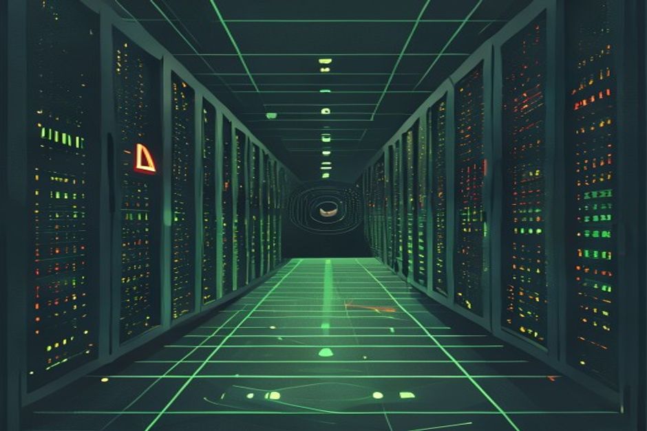 A countdown clock at one minute to midnight over a dark server grid, a single glowing model-id string being swapped in a config file, a red error badge dissolving into green