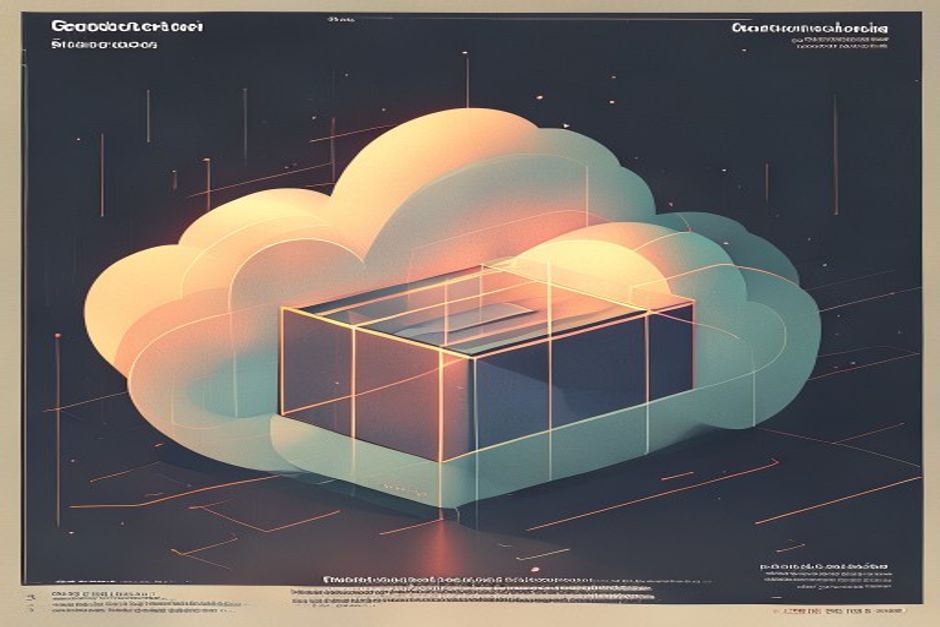 A single glowing sealed box nested inside a much larger cloud-shaped container, thin bright isolation seams around the inner box, dark background