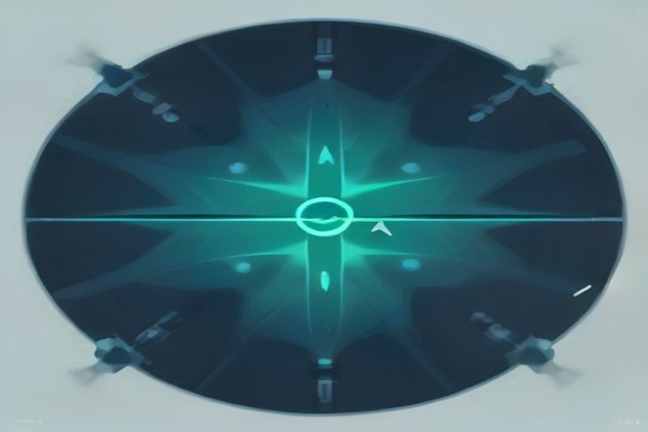 A sprawling identity graph of tiny machine and agent nodes, each holding a key glyph, being pulled together under one governing platform ring, cool steel with a single mint owner-tagged node at the center