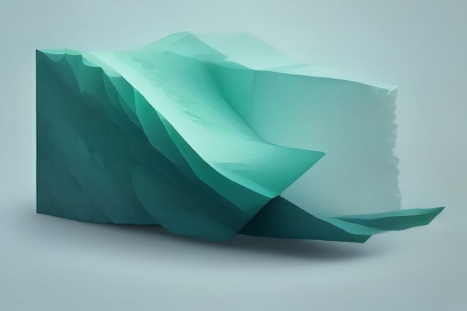 A hard vertical seam splitting the frame — the left half a dense downward stream of monospace text and tool-call tokens, the right half a single wide-open camera aperture resolving a screen, cool steel with one mint-green accent on the seam