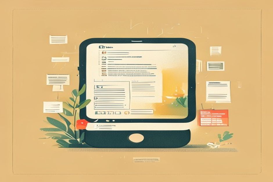 A chat bubble on a phone screen quietly spawning a background worker that reaches into an inbox, a calendar and an invoice, with a single confirmation checkpoint glowing amber before the last action