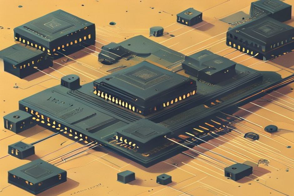 A single transformer block etched permanently into a silicon wafer as a fixed circuit, while a rack of general-purpose GPUs sits reprogrammable and half-idle beside it