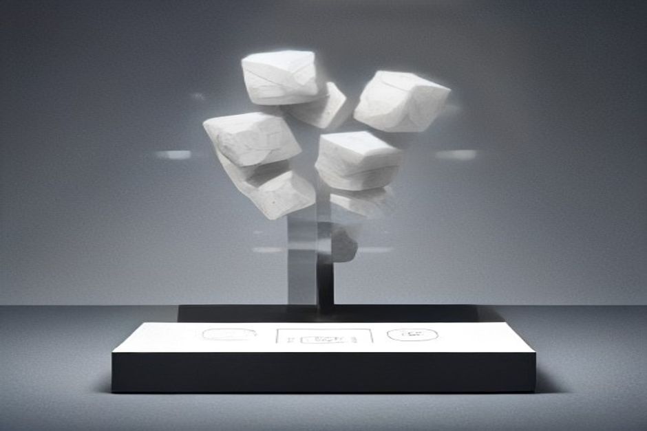 A balance scale with a dense solid block on one pan labelled accuracy and a stack of light coins on the other labelled cost and latency, tipping neither way