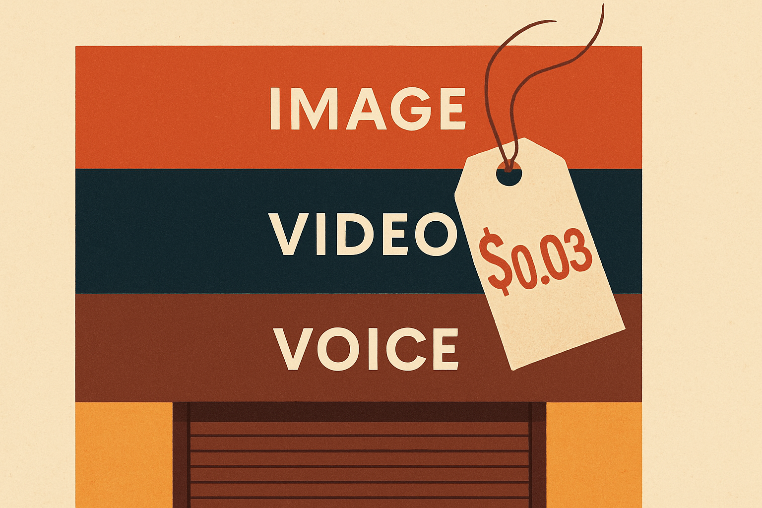 Generative Media Just Hit Commodity Pricing: Images at $0.034 a Thousand, Editable Video at ~$1 a Clip — and the Voice Catch