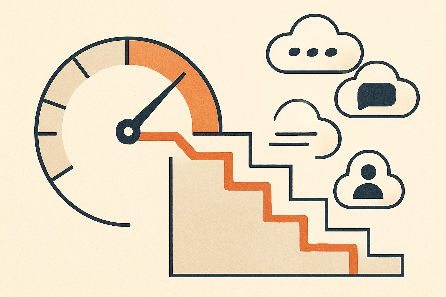 A metered credit gauge draining across three stepped tiers, inline-completion glyphs passing through untouched while chat and agent glyphs deduct from the meter; cold fintech dashboard schematic