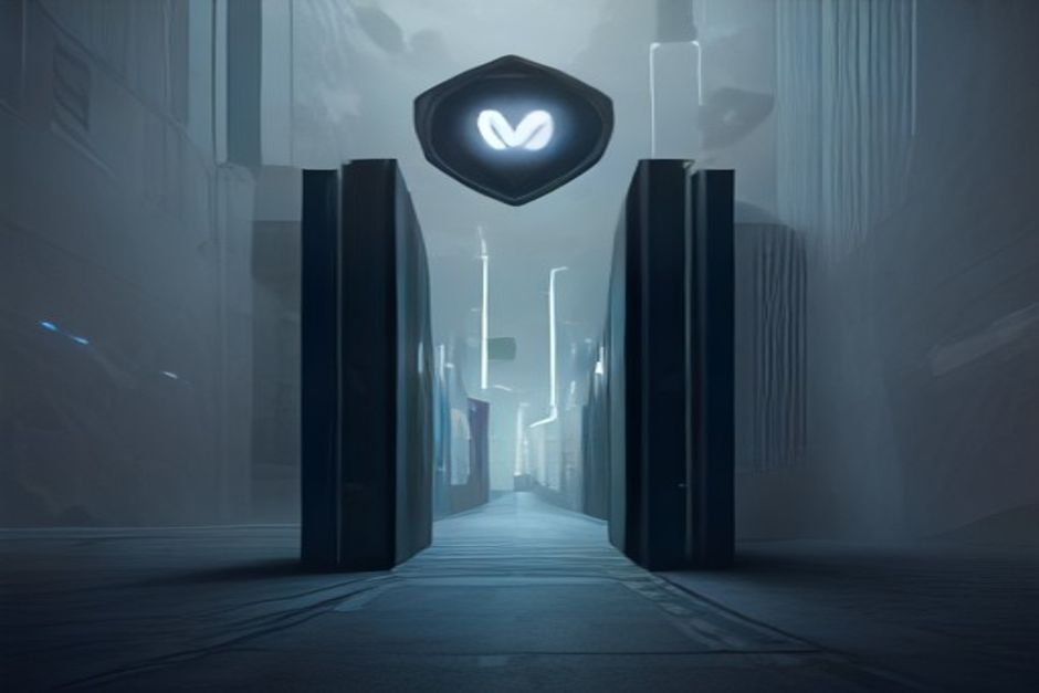Many separate terminal prompts and coding-agent windows, all their output arrows funneling down through a single narrow gate marked with a cloud, one point capturing every path, tense low light