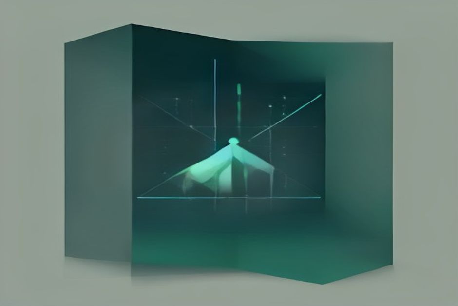 A stark descending price bar collapsing toward a floor line on dark monospace grid, one bar dropping far below the others, cold green accent