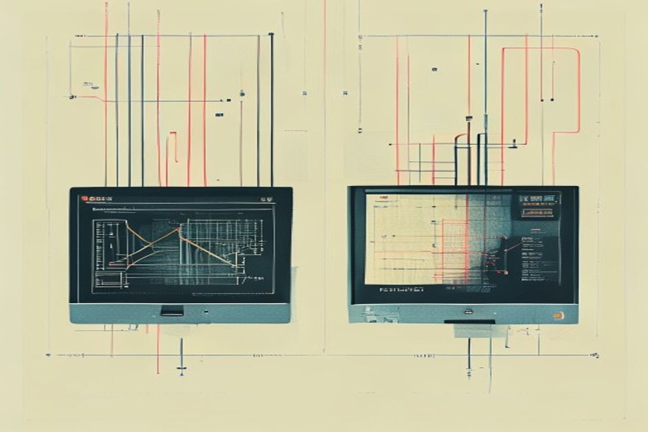 Two terminal windows side by side rendering an identical wiring diagram — parallel subagents branching into isolated worktrees, MCP and skills plugged into both — the only difference a price tag hanging off each, cool steel palette