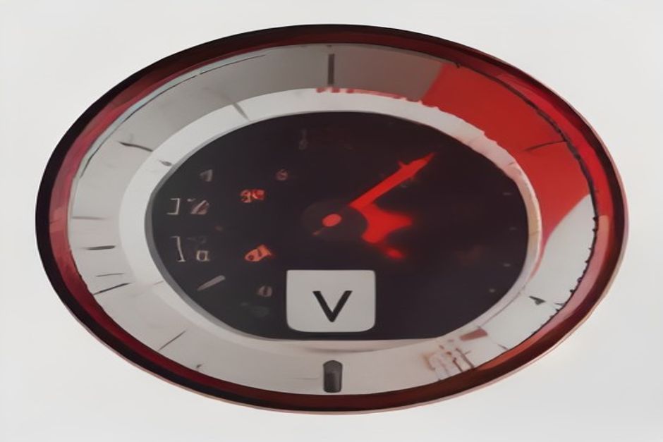 A fuel gauge rendered in monospace with a hard red stop welded just before empty, a token stream piling up against the barrier