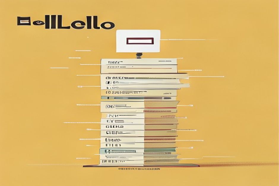 A tiny chat bubble reading 'Hello' dwarfed by a towering stack of bracketed tool-definition schema blocks and a document page, all funneling down into a single glowing counter readout
