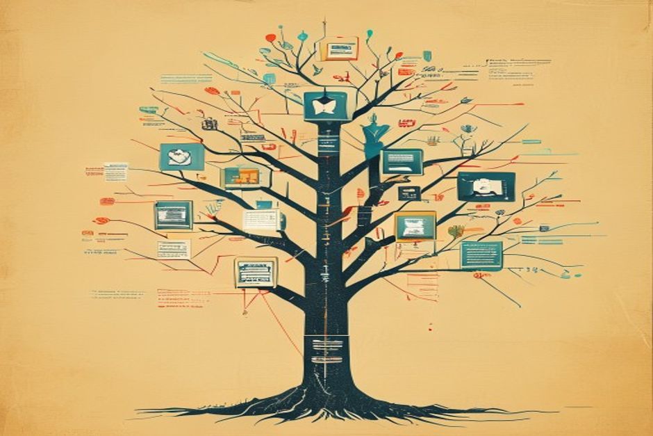 A branching call tree of agents handing off to tools and MCP servers, one branch glowing as a stalled hop, all stitched by a single thread of trace context
