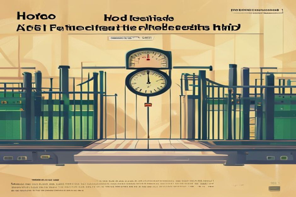 A single gate on a factory line with a gauge above it; most parts roll through green, but the gauge needle is pinned to a hand-drawn threshold line and one part is being pulled off the belt just before the gate, held up against a checklist