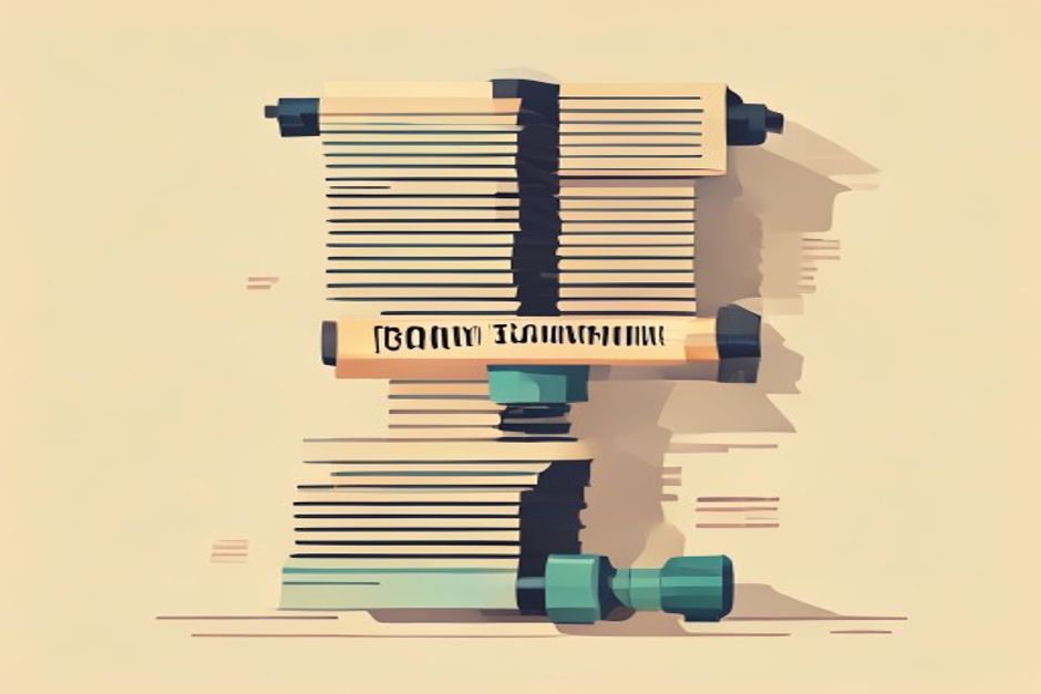 A long scroll of stacked chat turns being funneled through a single valve labeled with a compression glyph, emerging as one small dense summary block, with a hidden meter behind the valve spiking once