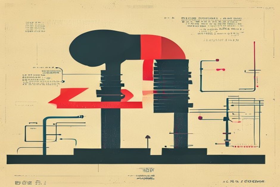 Two database cylinders connected by a live pipeline, vectors streaming from a Postgres elephant silhouette into a fast red arrow, both lit at once