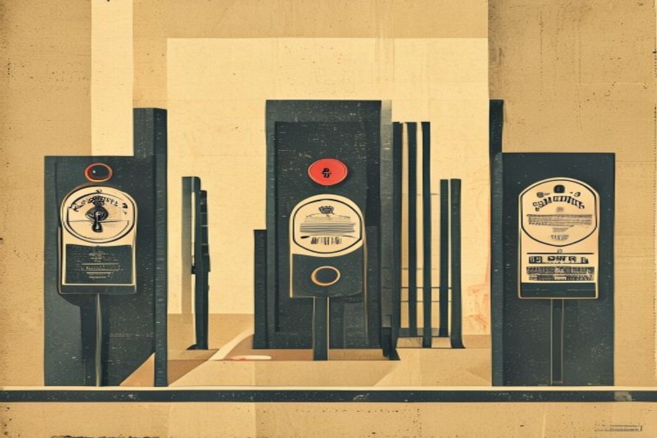An authorization checkpoint where a token must match a stamped issuer seal before a gate opens; three sequential barriers — a matched seal, a declared client badge, a signpost pointing to the real gate — one client passing through, one turned back at the first