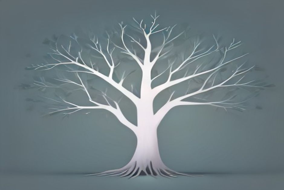 Many identical git branches fanning out from one trunk into separate lit panes