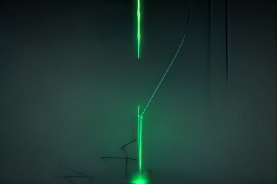 A terminal window wired by a single glowing mint-green cable to a distant lean server core, a coding agent icon lighting up as the connection completes, dark background, one warm accent, a sense of a cheap fast pipe snapping into place