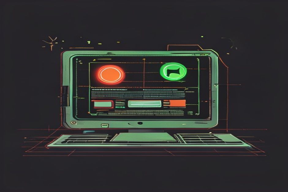 A terminal window with three glowing environment-variable lines, a small toggle switch beside it flipping between a green K icon and a steady claude mark, over a dark grid