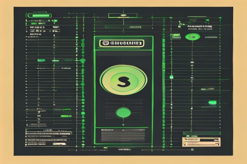 A dark terminal grid where one wide user token is traded across a small exchange node into a narrow scoped token stamped with an act claim, cool steel with thin green scope rings