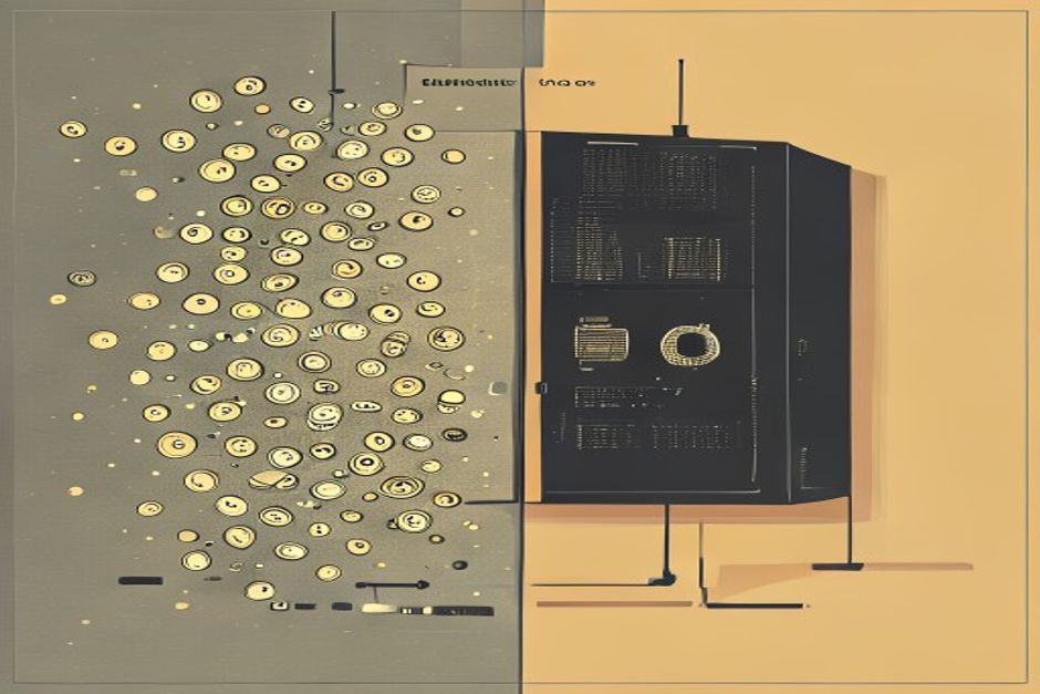 A split panel — on the left, a stream of repeated context tokens collapsing into a single thin coin marked $0.30; on the right, a fixed rack of GPUs glowing at the same brightness no matter how many identical tokens flow through it