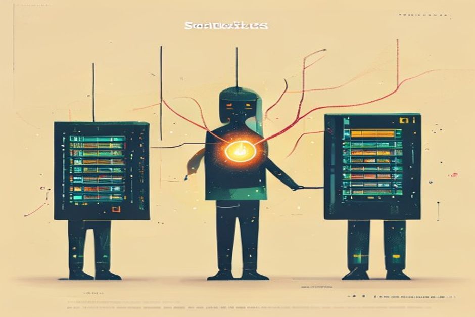 Three serverless Postgres cells side by side, two sharing one glowing core, an agent hand branching a copy-on-write clone