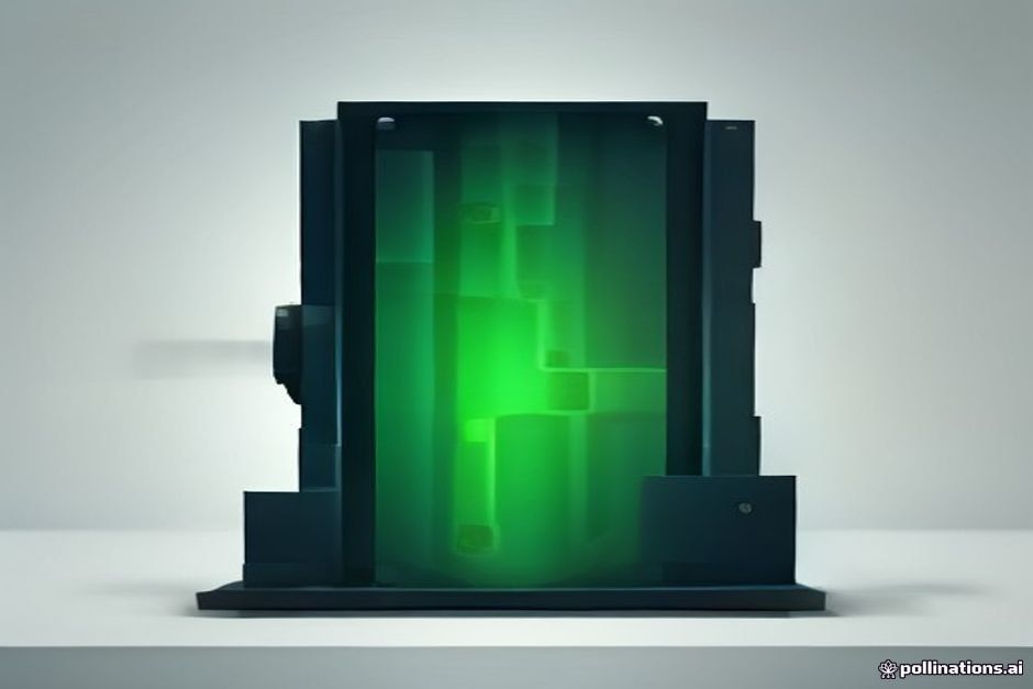 A single horizontal cost pipeline read left to right on a founder's desk: a stack of green word-blocks feeding into a tokenizer gear that splits them into a thin input stream and a thick, brighter output stream (output visibly heavier), the two streams metered through separate gauges and summing into one amber monthly-total readout; a small side-loop where a cached prefix bypasses the tokenizer through a 10%-marked shortcut valve; charcoal background, green news identity, one amber accent on the total, IBM Plex Mono numerals on the gauges