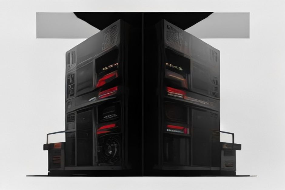 Two token-meters ticking up beside one rented GPU rack running whether or not work arrives, a break-even line crossing between them