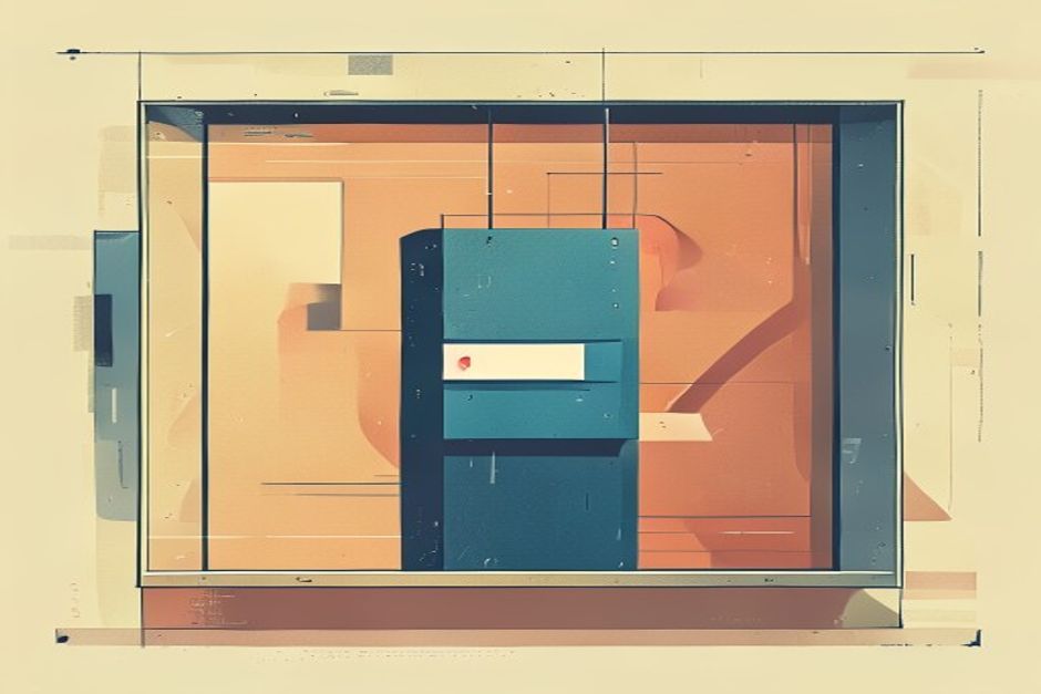 A thin polling window in front, a heavy durable job queue with retry arrows and a dead-letter bin behind it, one arrow passing between them