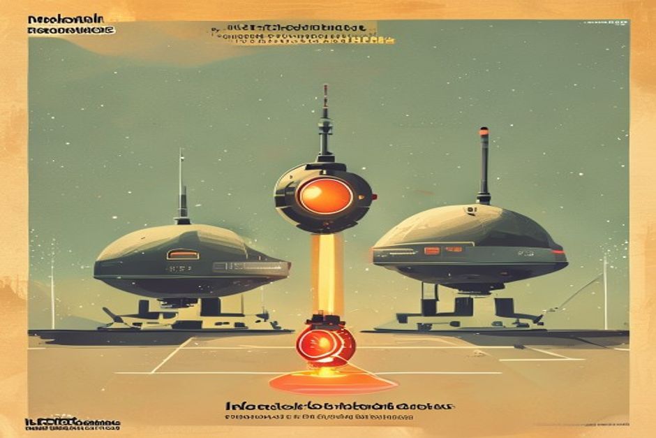 Three parked spacecraft representing agent backends, each idle in a different way — one fully powered down to a dark dot, one dimmed and edge-lit, one frozen mid-flight with a glowing core still warm — a small fuel gauge under each showing what the idle costs