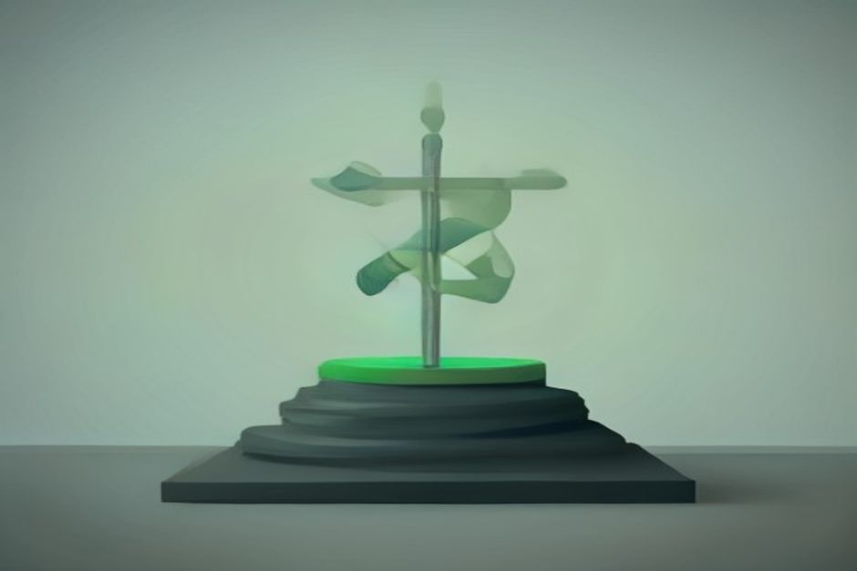 A balance scale with a stack of low-cost coins on one pan and a folder of source code on the other, cold steel with one mint-green accent, the code side tipping down