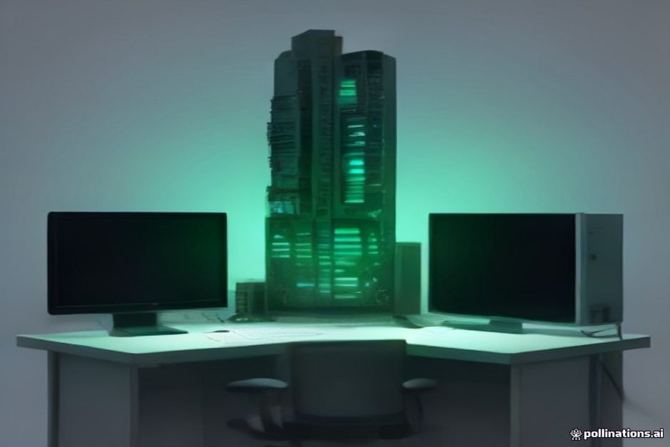 A founder's desk split into two zones by a vertical rule: on the left, a small glowing GPU tower labeled 'yours' with two compact green model chips sitting neatly inside it (30B and 80B), a VRAM gauge reading ~48GB; on the right, three enormous model slabs (744B, 685B, 2.8T) too big to fit the tower, tethered instead to a distant cloud rack by a thin API cord with a small price tag; cool charcoal background, green news identity, IBM Plex Mono numerals on 48GB, 18GB, 70.6% and the parameter counts