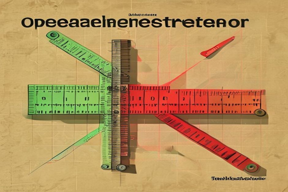 A bent measuring ruler casting a distorted shadow over a grid of code diffs, some cells stamped PASS in green and some FAIL in red, with the pass/fail marks visibly not matching the code beneath them