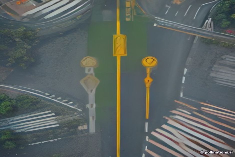 A single search box splitting into two diverging lanes like a road fork seen from above: the left lane a clean open path with a small quotation-mark signpost labeled 'organic — free', the right lane a toll-booth lane with a labeled storefront-agent speech bubble and a coin slot labeled 'sponsored'; a lone founder figure choosing the left lane and planting a flag on it; cool charcoal background, green news identity, IBM Plex Mono numerals on a small '$1B in <200 days' ticker above the fork