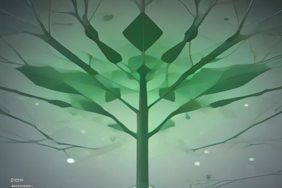 A routing diagram: one inbound stream of requests splits at a labeled switch, a small mint-green branch tagged 'frontend' peeling off to a large model node and a wider grey branch flowing to a default node, cool slate with a single green accent on the frontend path