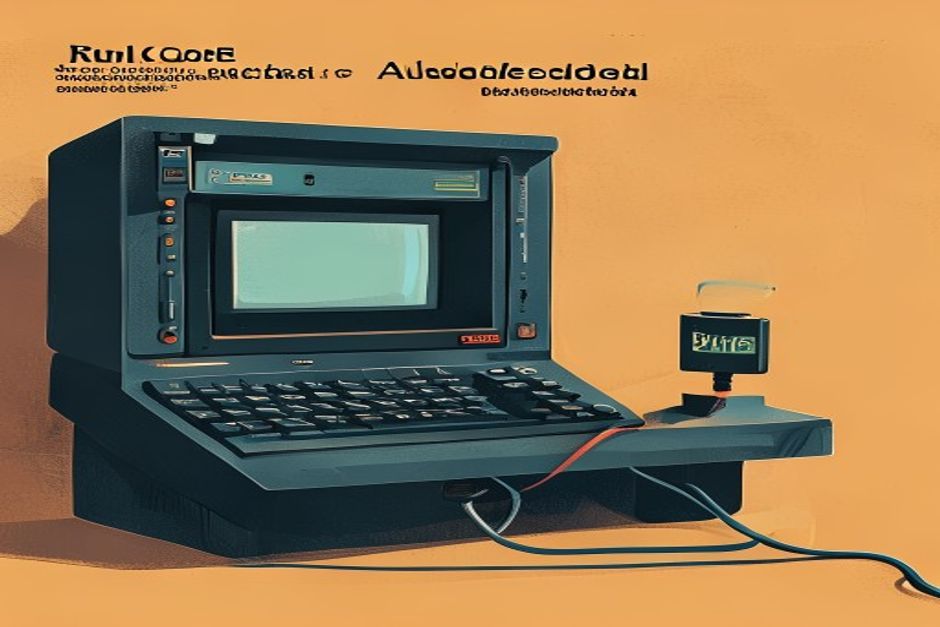 A familiar dark terminal window with its single power cable rerouted out the back and plugged into a small, cheap external engine humming quietly on a shelf, one glowing adapter joining them