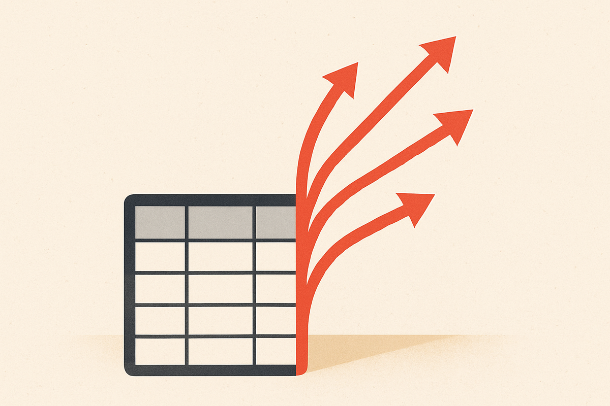 A plain database table quietly growing a dimension of vector arrows