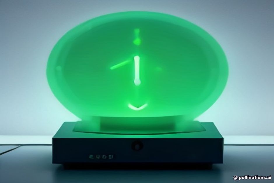 A single glowing green utilization dial mounted over a founder's small desk, the needle sitting at the two-thirds mark where a scale-to-zero curve crosses a flat dedicated-rental line; left of the crossing the serverless curve hugs the floor at zero, right of it the flat rental line wins; a small stopwatch in the corner labeled 'cold start 2–8s'; cool charcoal background, IBM Plex Mono numerals on the price axis