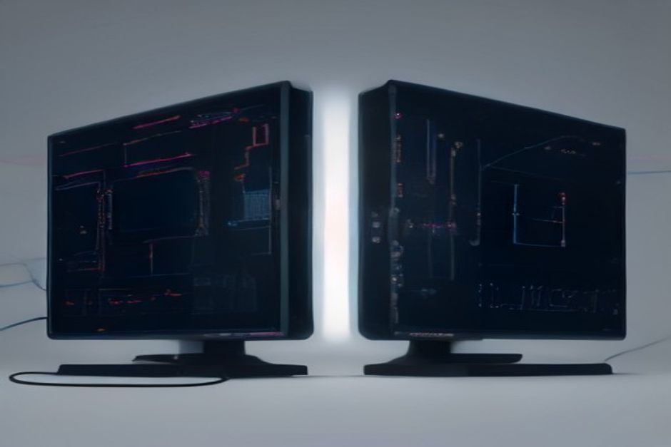 Two control panels routing one glowing GPU job across a grid of cloud providers — the left panel a price-seeking optimizer, the right a standing dashboard of dev, task, and service lanes
