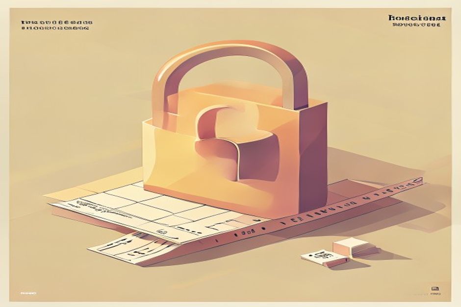 An open padlock sitting on a downloadable model-weights file, with a fine-print license ribbon wrapped underneath stamped NON-COMMERCIAL, a single small tile among the newer larger tiles left unlocked