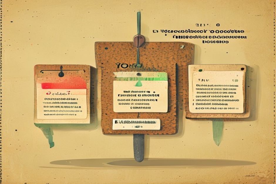 Five API name-tags on a corkboard, three crossed out and re-labeled in green marker, a pin holding a paused thread