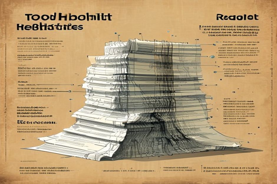 A dense scanned document being x-rayed into clean structured layers — a table lifting out as a grid, a heading as a labeled band — before the layers flow into an index of connected nodes